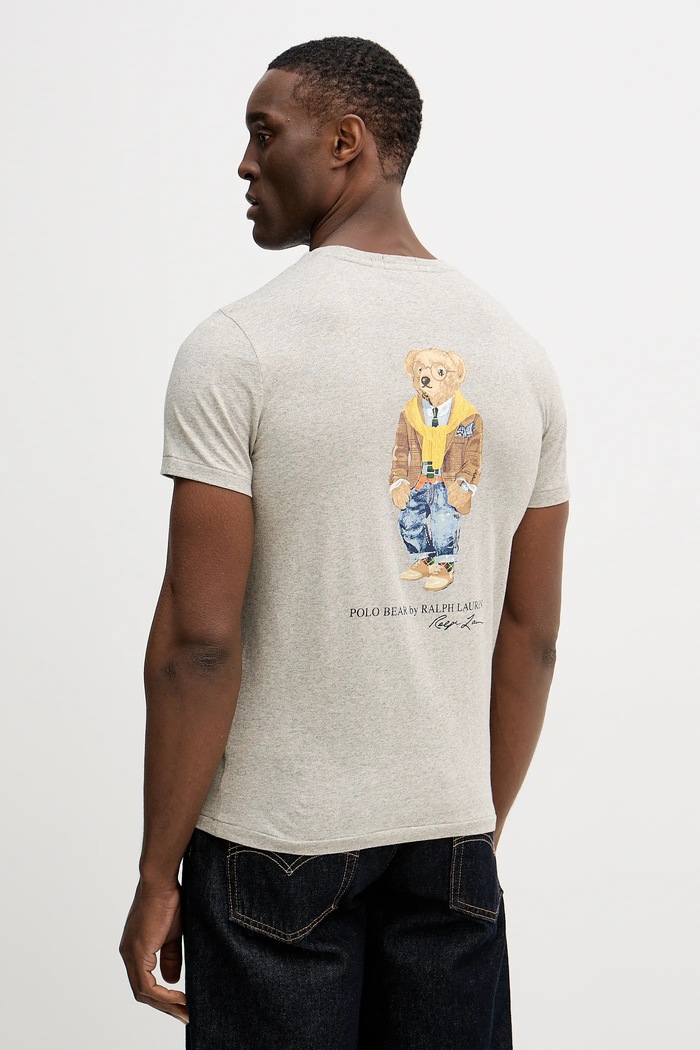 Ρούχα Βαμβακερό μπλουζάκι Polo Ralph Lauren 710P07348 γκρί