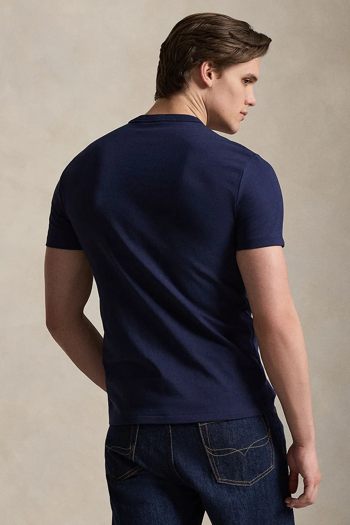 Бавовняна футболка Polo Ralph Lauren 710P07349 темно-синій SS26
