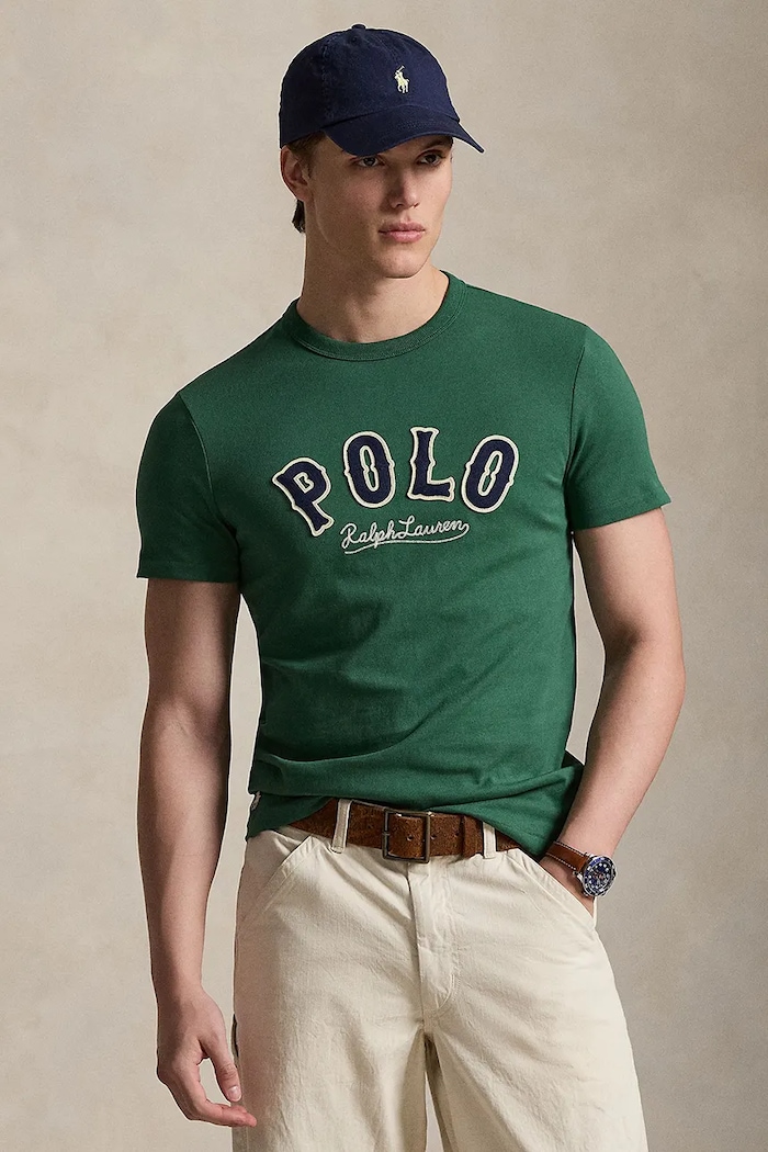 Polo Ralph Lauren t-shirt bawełniany aplikacja zielony 710P07349