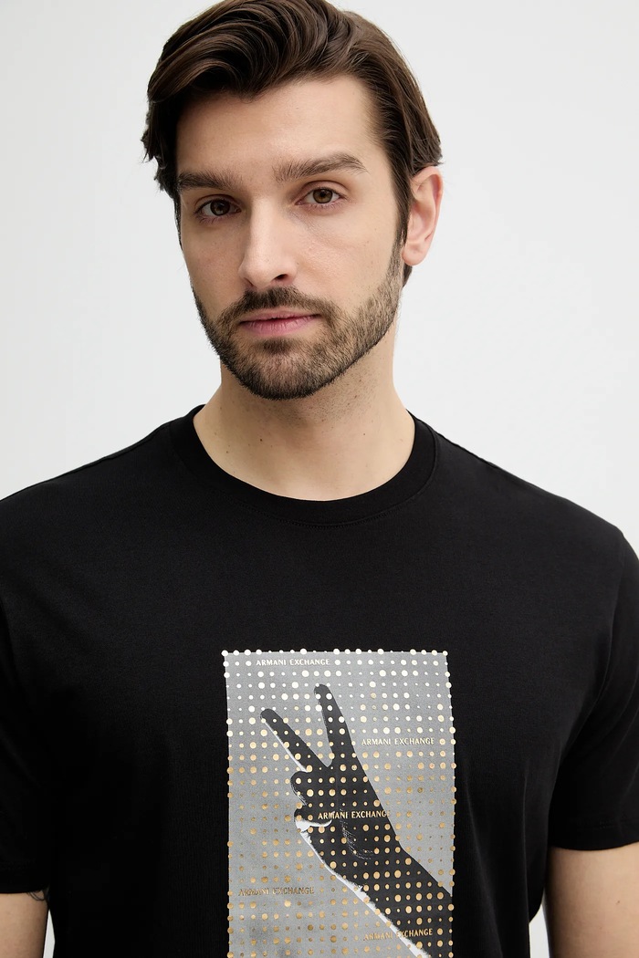 Бавовняна футболка Armani Exchange чорний XM002229.AF12308