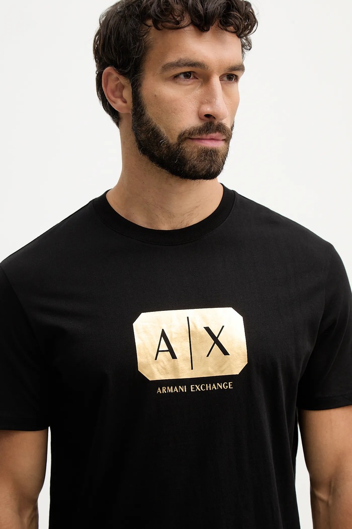 Бавовняна футболка Armani Exchange чорний XM002826.AF12308