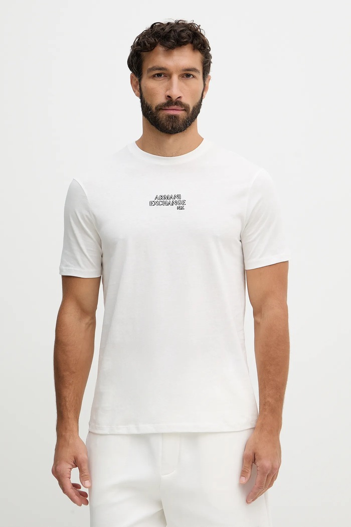 Armani Exchange pamut póló pamut bézs XM001784.AF10356