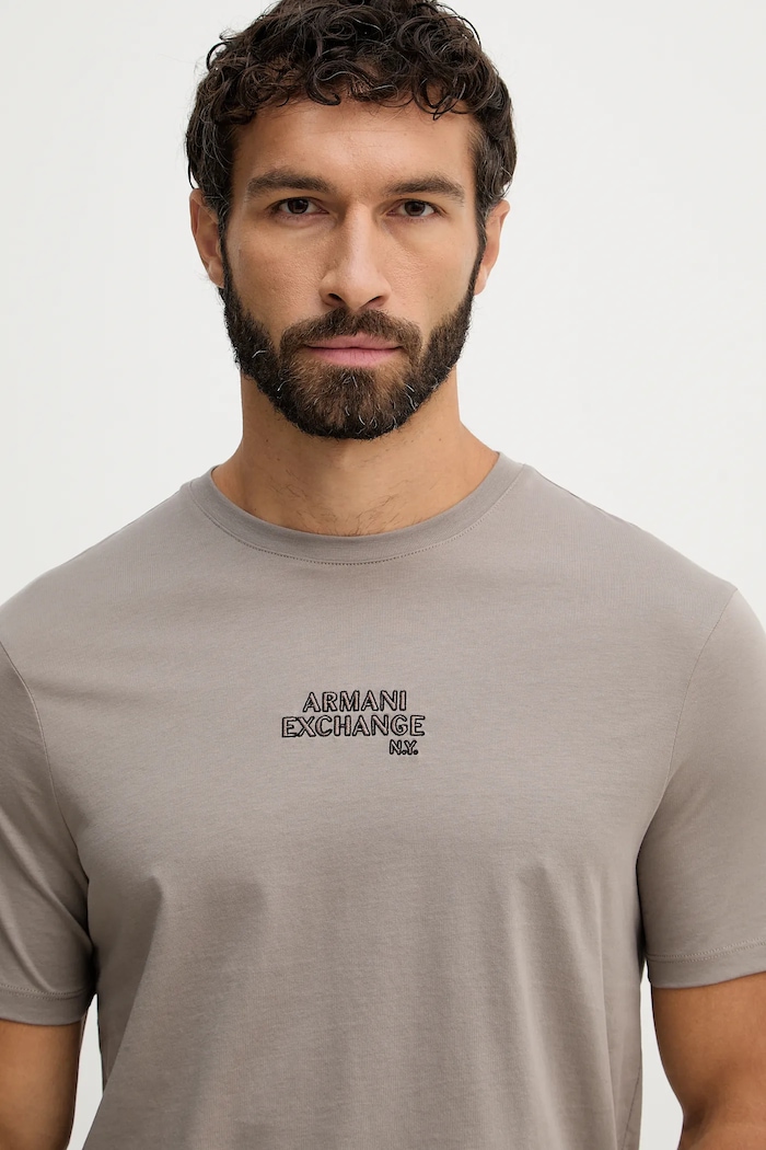 Armani Exchange pamut póló bézs XM001784.AF10356