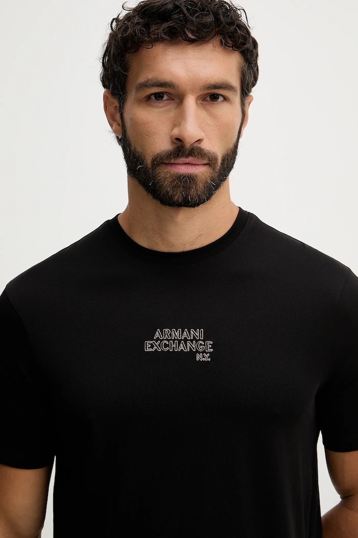 Armani Exchange pamut póló fekete XM001784.AF10356