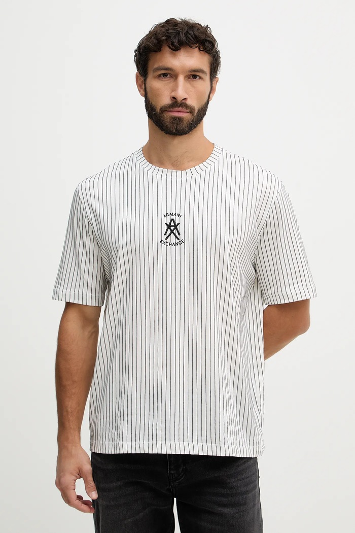 Bavlněné tričko Armani Exchange kulatý bílá XM001791.AF10356