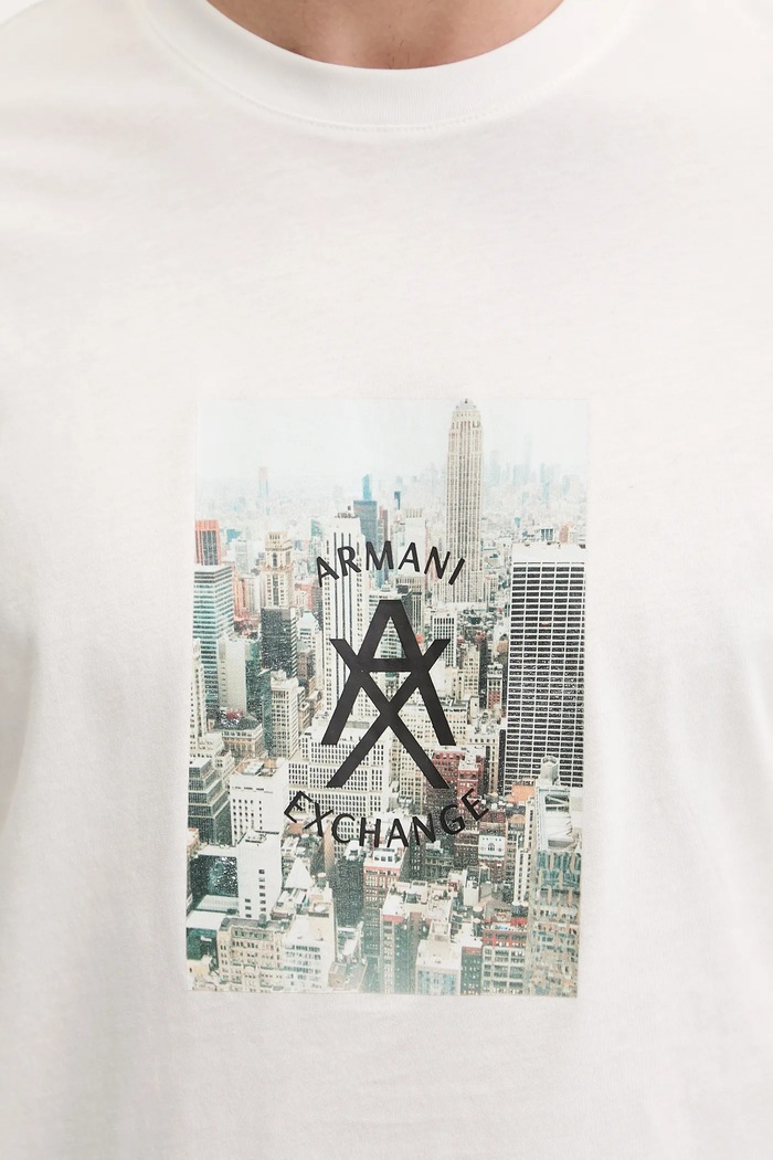 Bombažna kratka majica Armani Exchange XM002214.AF10356 bež