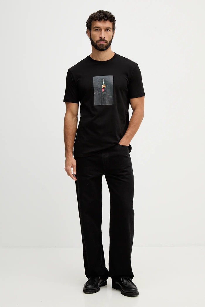 Pamučna majica Armani Exchange XM002214.AF10356 crna SS26
