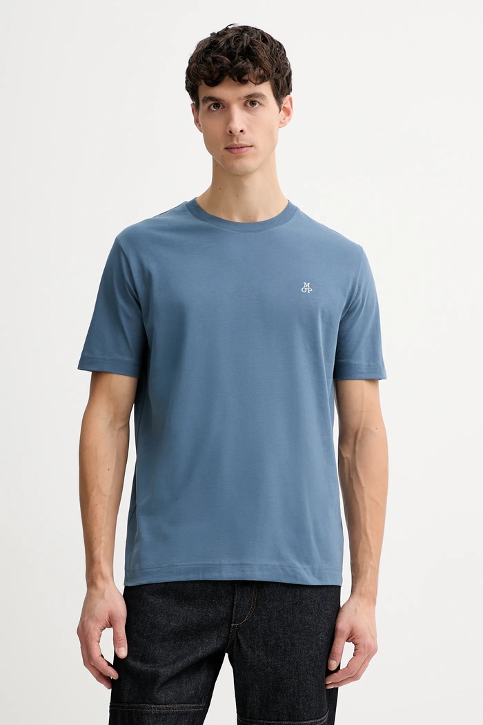 Marc O'Polo tricou din bumbac uni albastru 620201251054