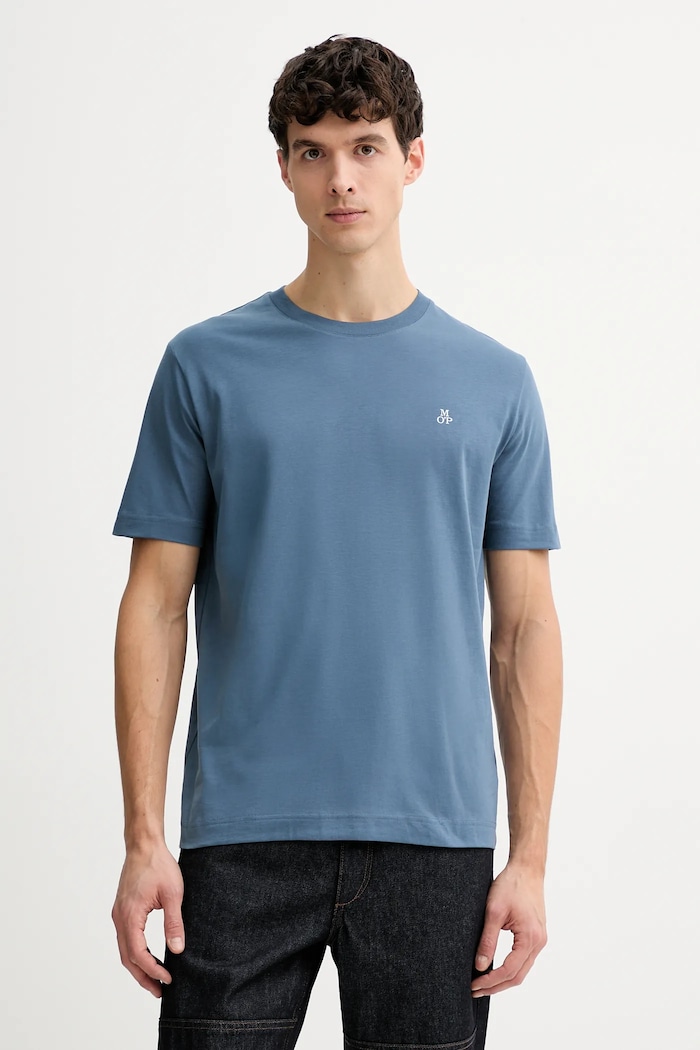 Marc O'Polo tricou din bumbac uni albastru 620201251054