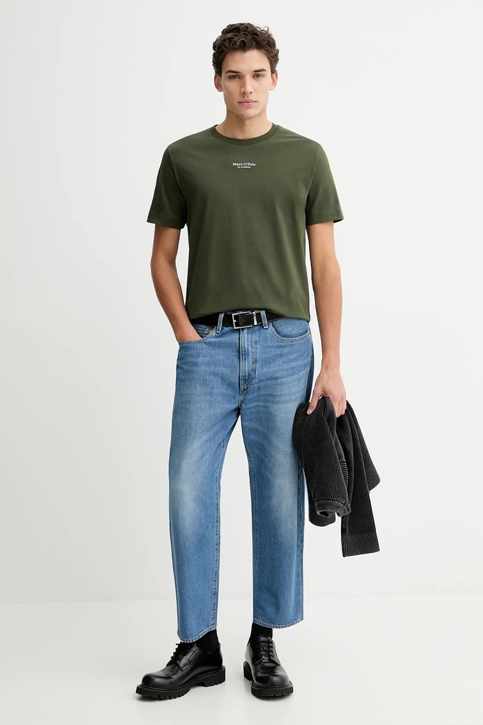 Marc O'Polo t-shirt bawełniany 620201251382 zielony SS26