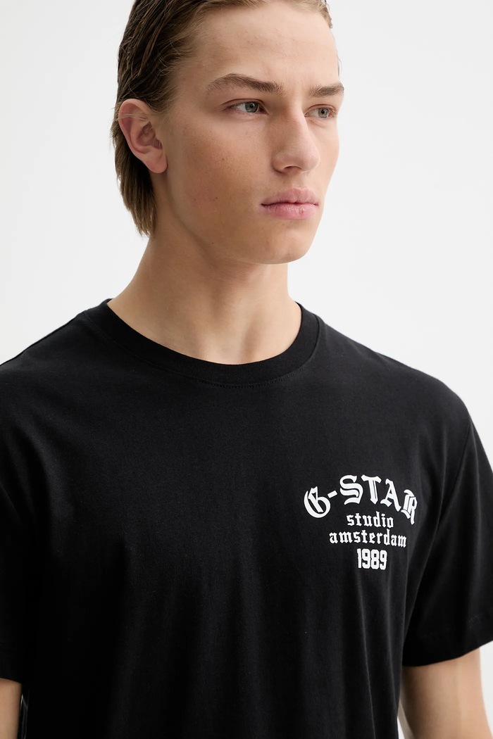 Хлопковая футболка G-Star Studio ams чёрный D26862.336