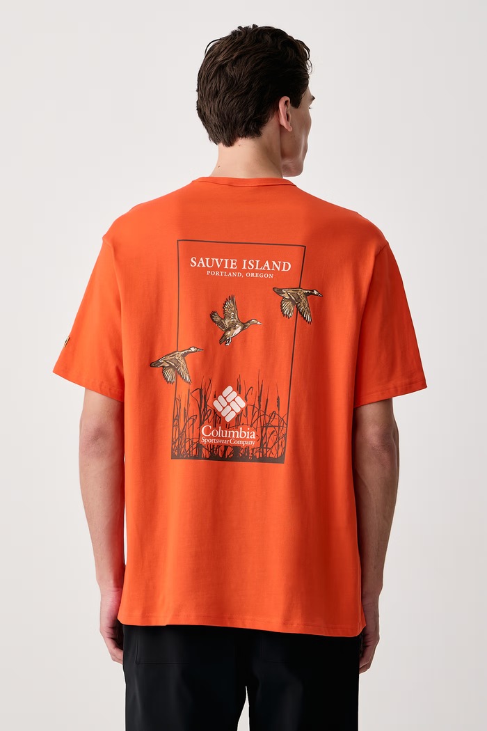 Columbia T-shirt męski bawełniany CSC pomarańczowy 2155041