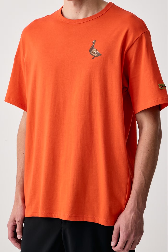 T-shirt męski bawełniany CSC Columbia 2155041 pomarańczowy