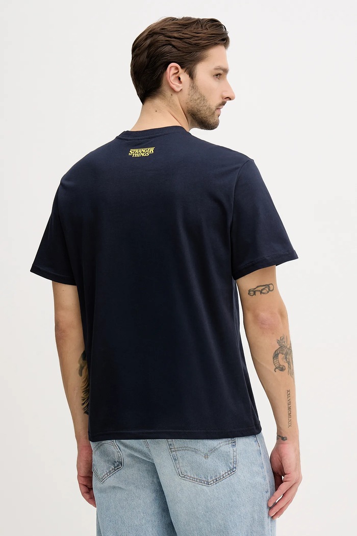 Odzież United Colors of Benetton T-shirt bawełniany x Stranger Things 3BL0U10BB granatowy
