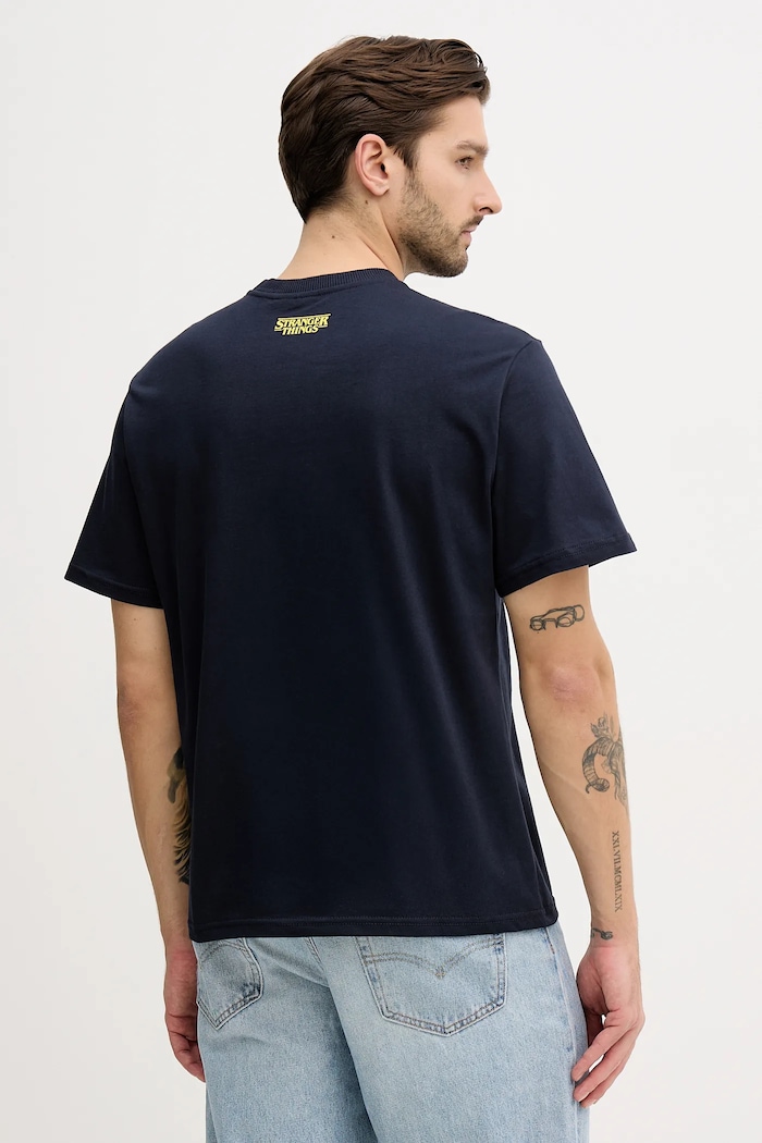 Odzież United Colors of Benetton T-shirt bawełniany x Stranger Things 3BL0U10BB granatowy
