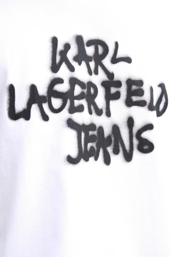 Памучна тениска Karl Lagerfeld Jeans B1M17065 бял