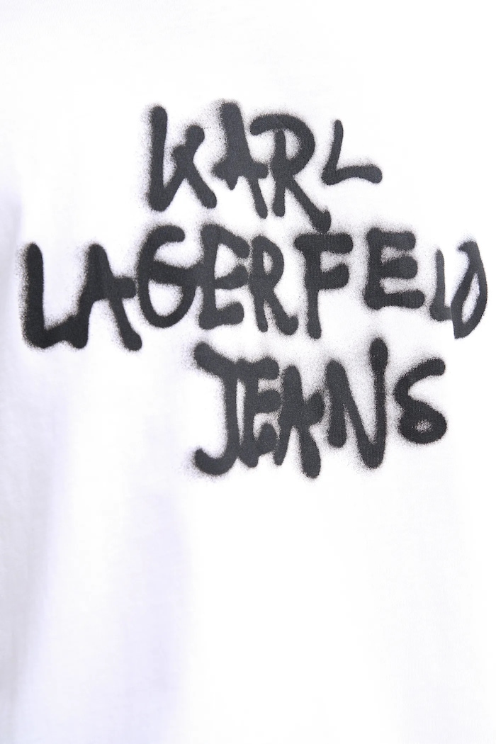 Памучна тениска Karl Lagerfeld Jeans B1M17065 бял
