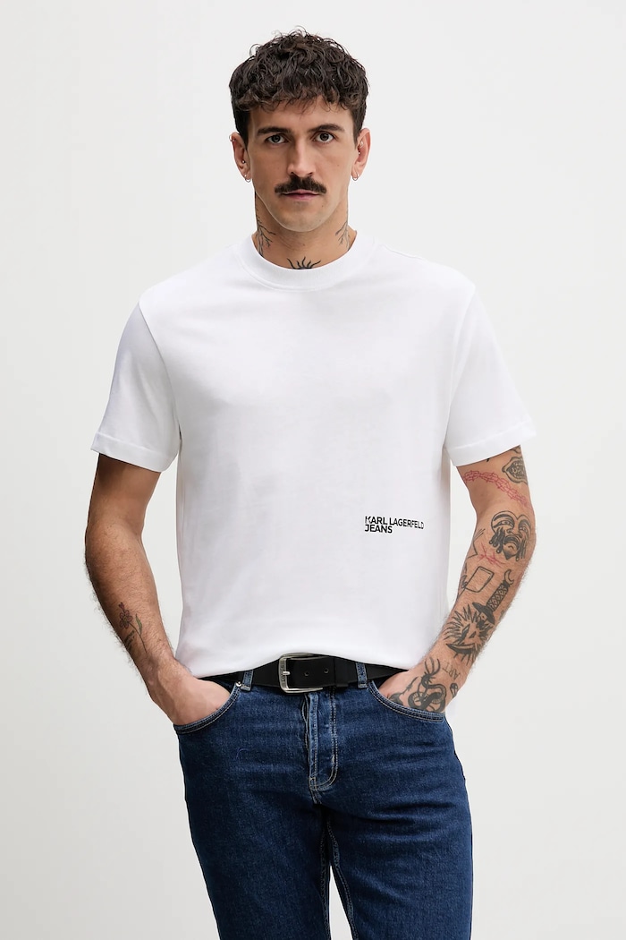 Ruházat Karl Lagerfeld Jeans pamut póló B1M17069 fehér