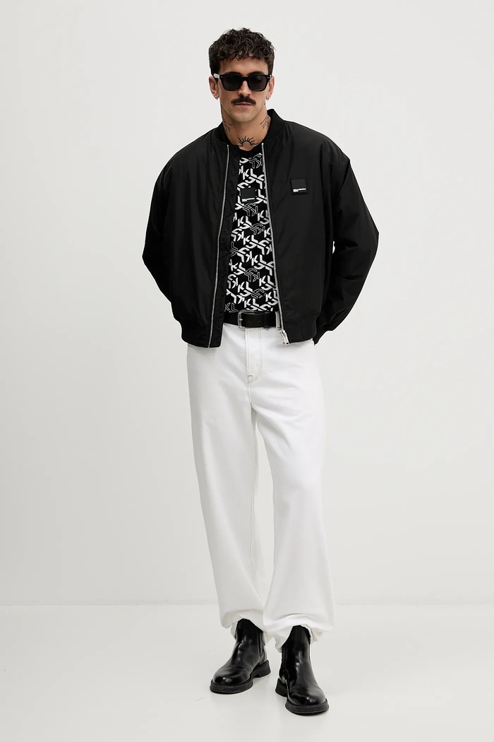 Karl Lagerfeld Jeans pamut póló B1M17070 fekete SS26