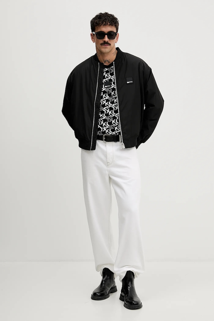 Karl Lagerfeld Jeans pamut póló B1M17070 fekete SS26