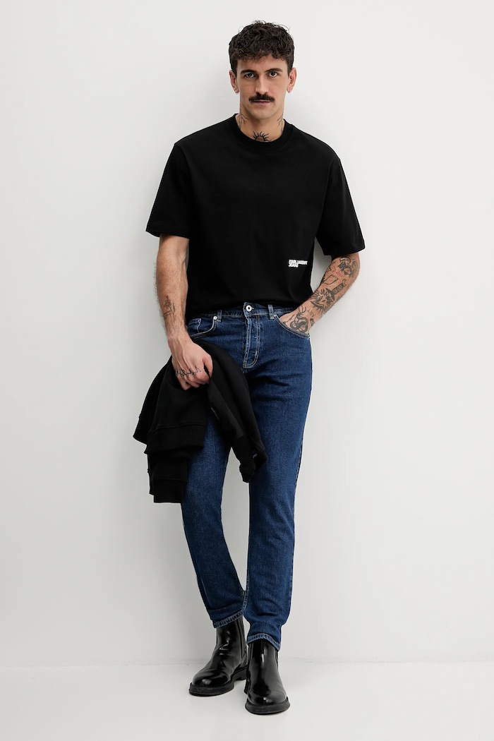 Karl Lagerfeld Jeans pamut póló B1M17073 fekete SS26