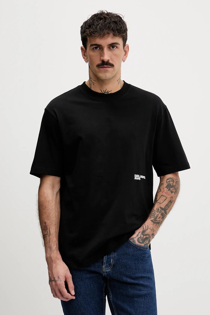 Ruházat Karl Lagerfeld Jeans pamut póló B1M17073 fekete