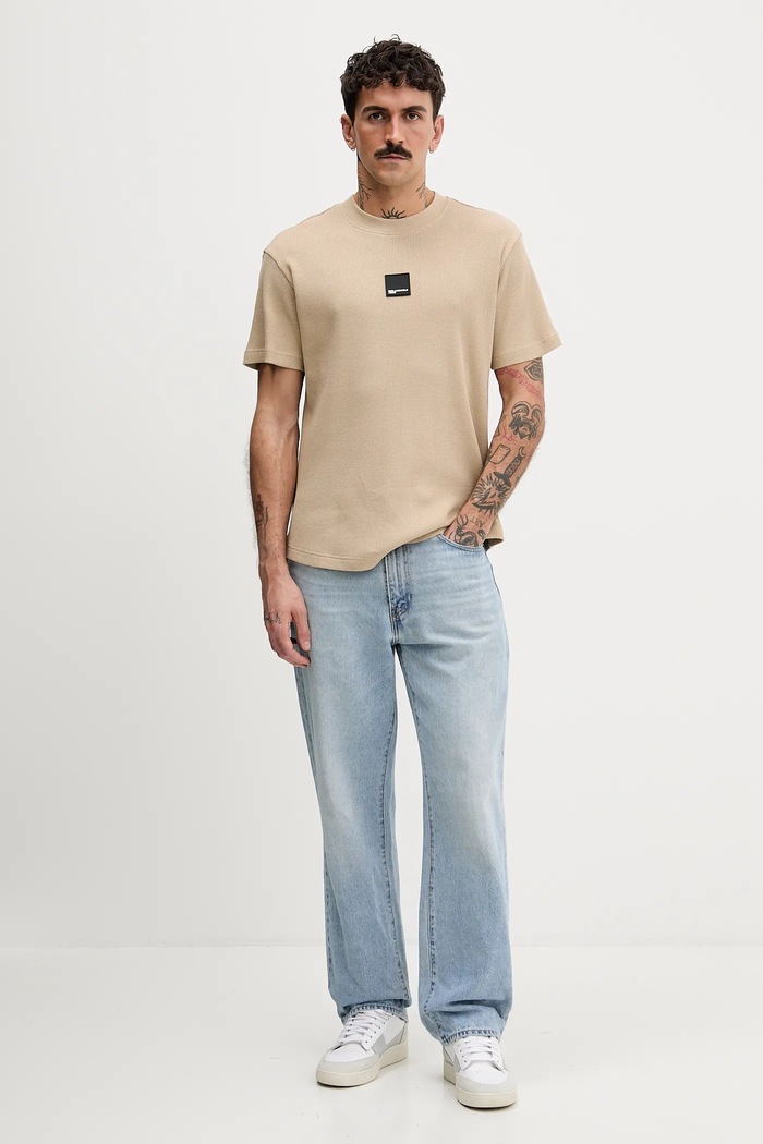 Karl Lagerfeld Jeans pamut póló B1M17082 bézs SS26