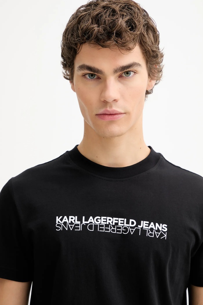 Памучна тениска Karl Lagerfeld Jeans черен B1M17063
