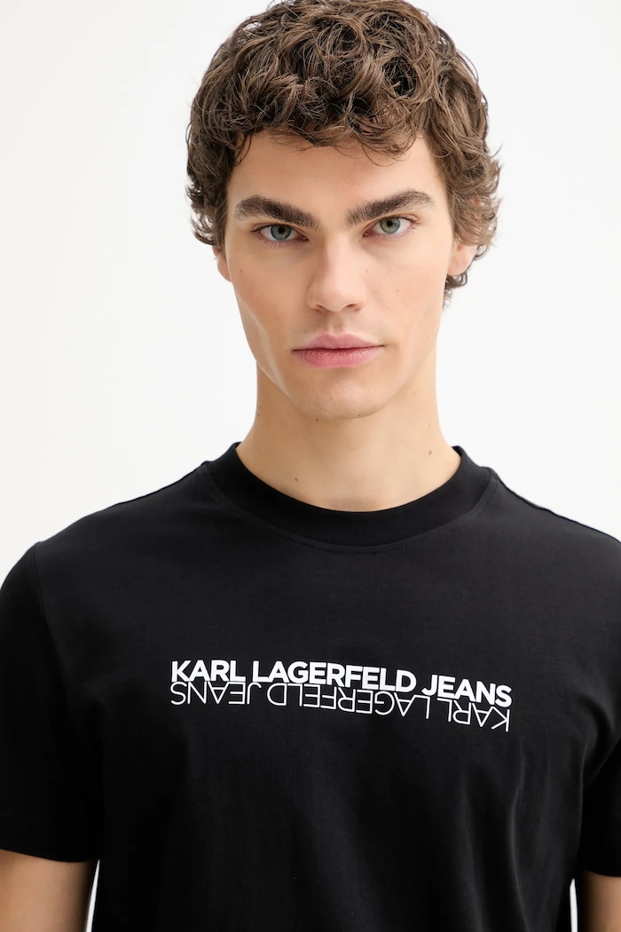 Памучна тениска Karl Lagerfeld Jeans черен B1M17063