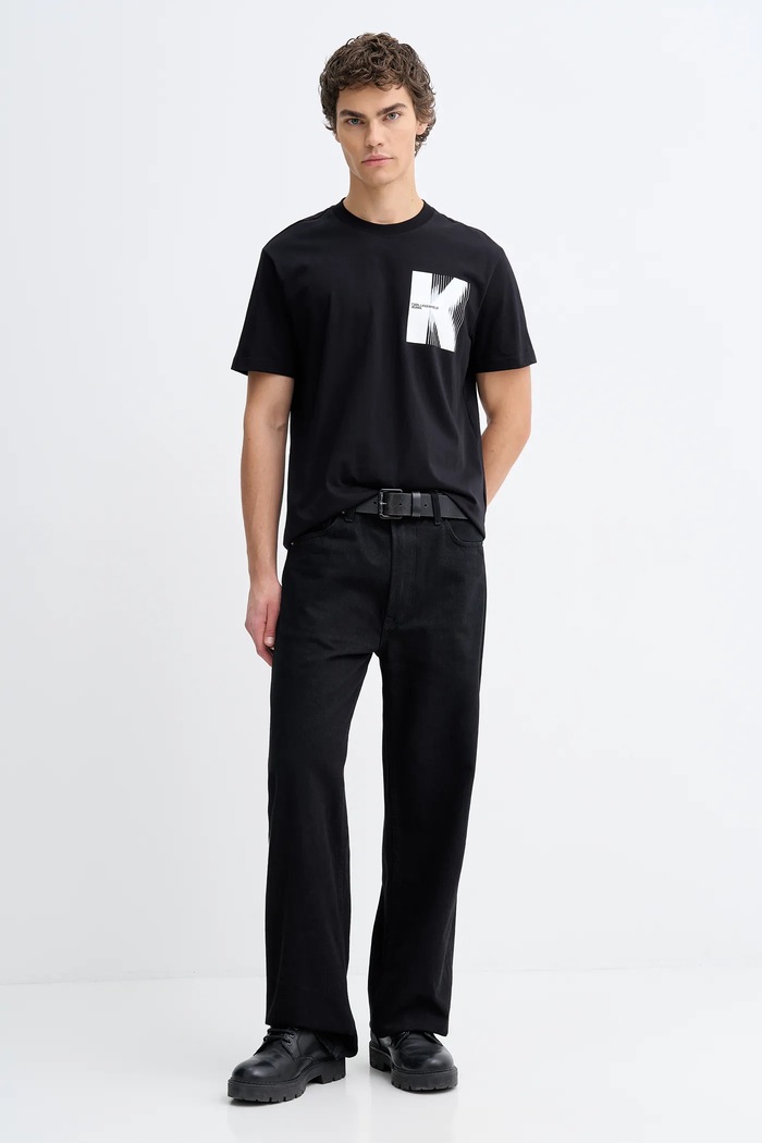 Karl Lagerfeld Jeans t-shirt bawełniany B1M17066 czarny SS26