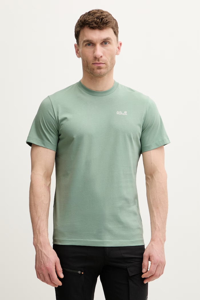 Jack Wolfskin tricou pentru bărbați, din bumbac Essential verde A65917