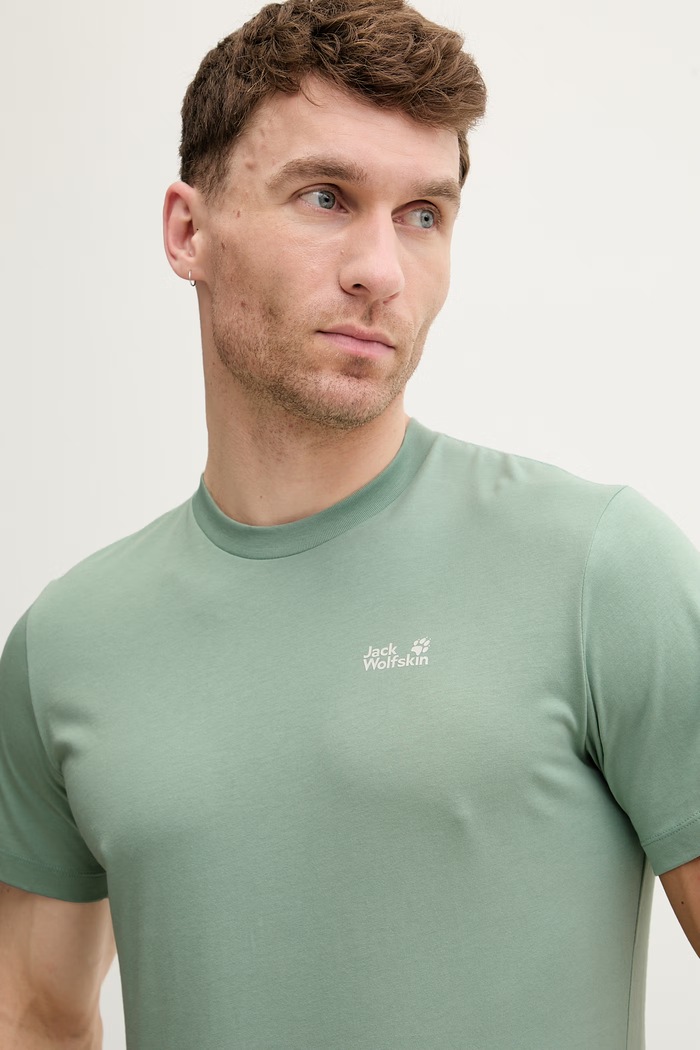Jack Wolfskin tricou pentru bărbați, din bumbac Essential verde A65917