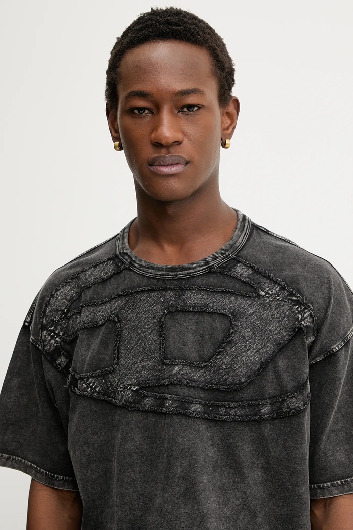 Diesel T-shirt férfi pamut T-BOXT-DEN szürke A19545.0HGBX