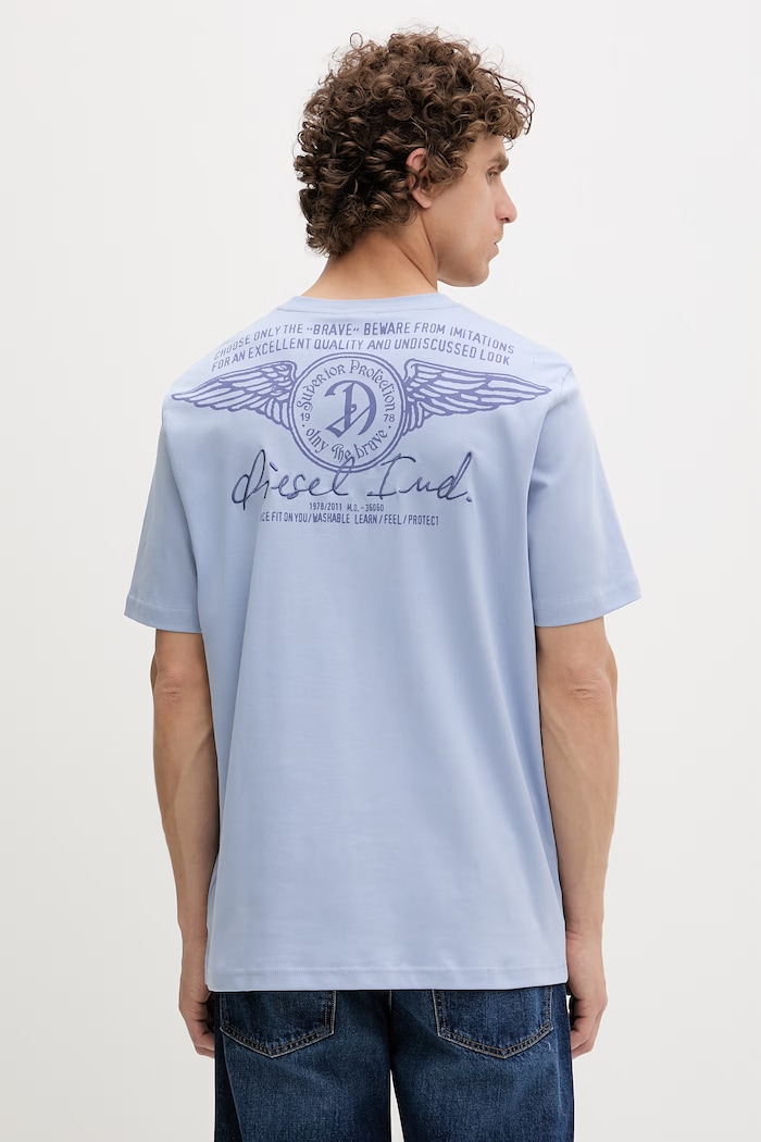 Ruházat Diesel férfi pamut t-shirt T-ADJUST-V11 A22495.0AIJU kék