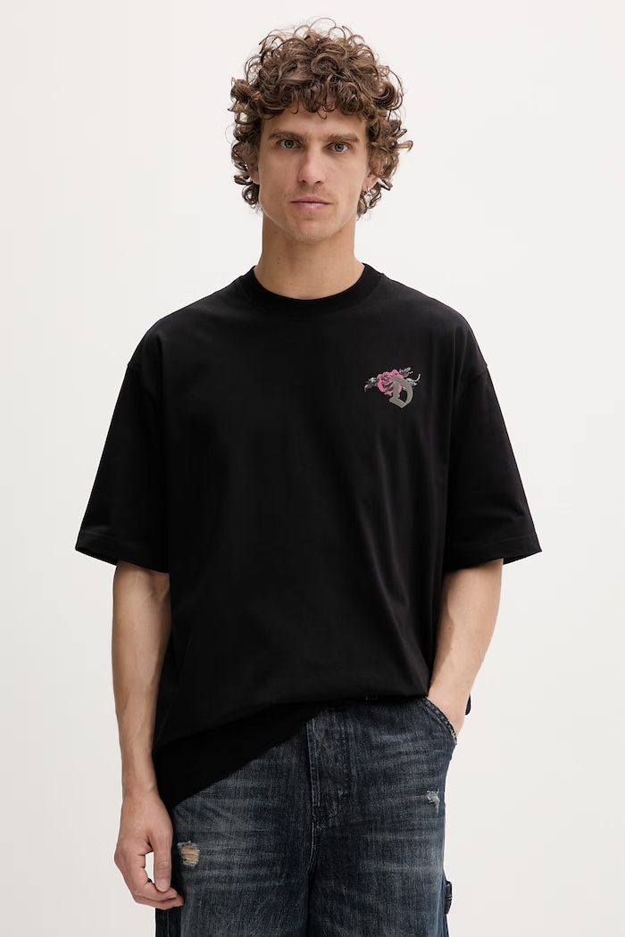 Ruházat Diesel t-shirt férfi pamut T-BOGGY-V4 A22497.0PLAT fekete