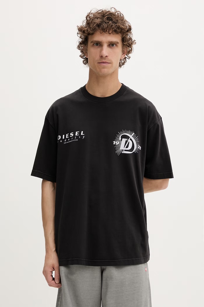 Diesel tricou pentru bărbați, din bumbac T-BOGGY-V6 negru A22505.0WICU
