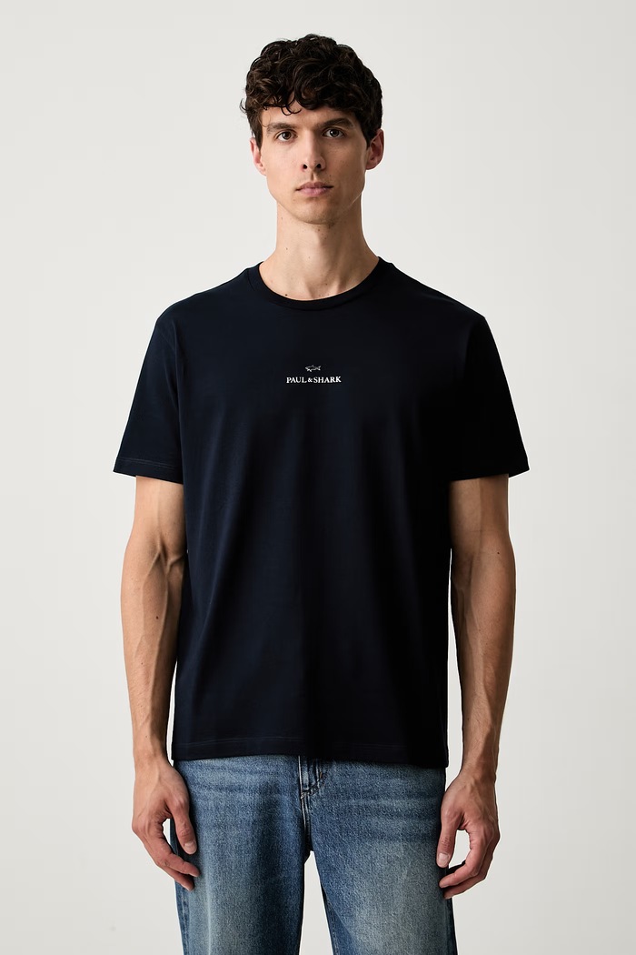 Paul&Shark T-shirt męski bawełniany granatowy 99311008