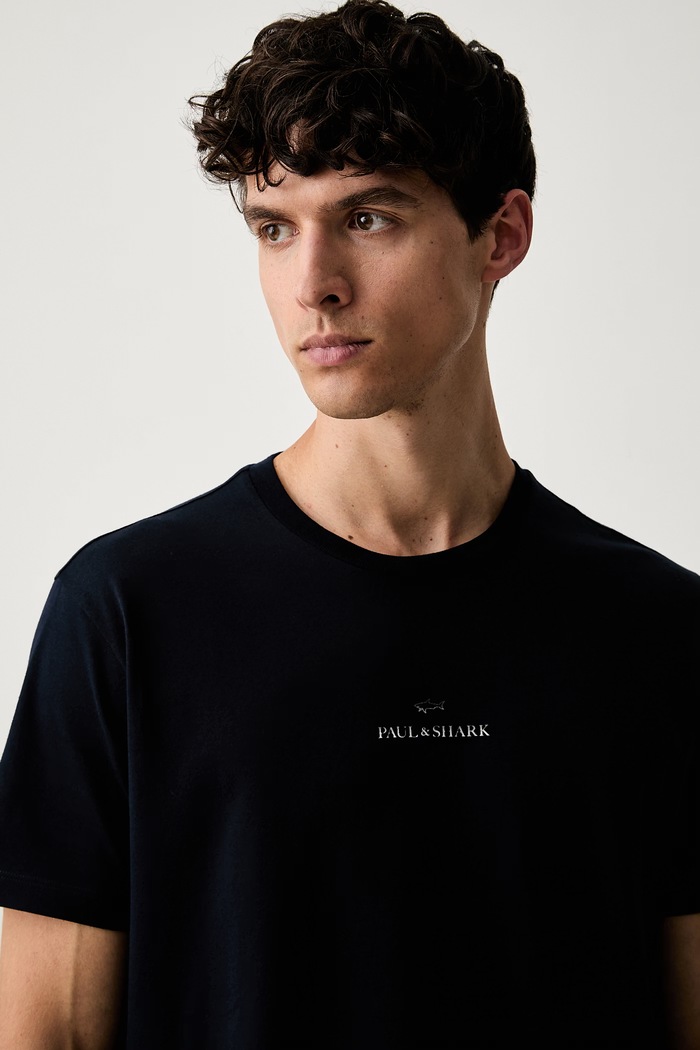 Paul&Shark T-shirt męski bawełniany granatowy 99311008