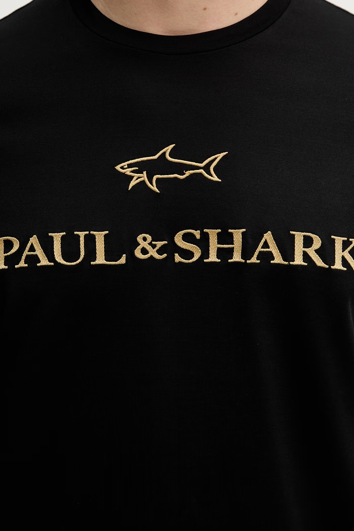 Bavlnené tričko Paul&Shark 26411017 čierna