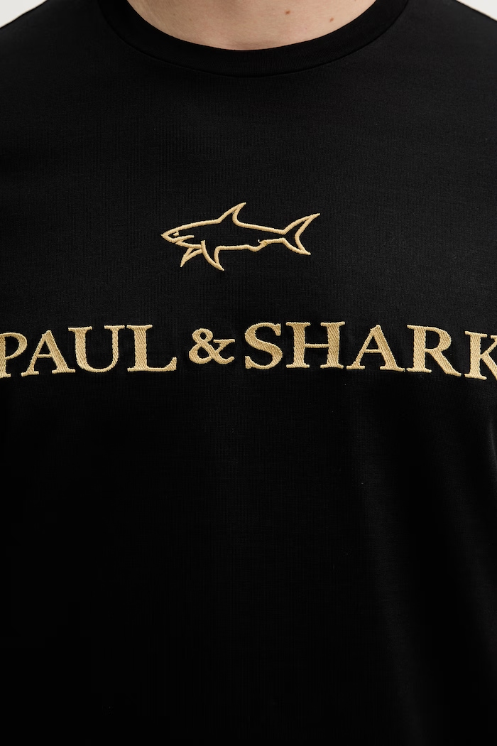 Bavlnené tričko Paul&Shark 26411017 čierna