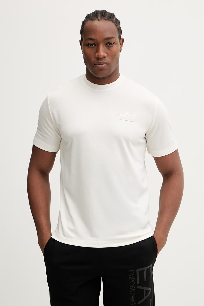 Tričko EA7 Emporio Armani jednofarebný béžová AF13862.7M001357