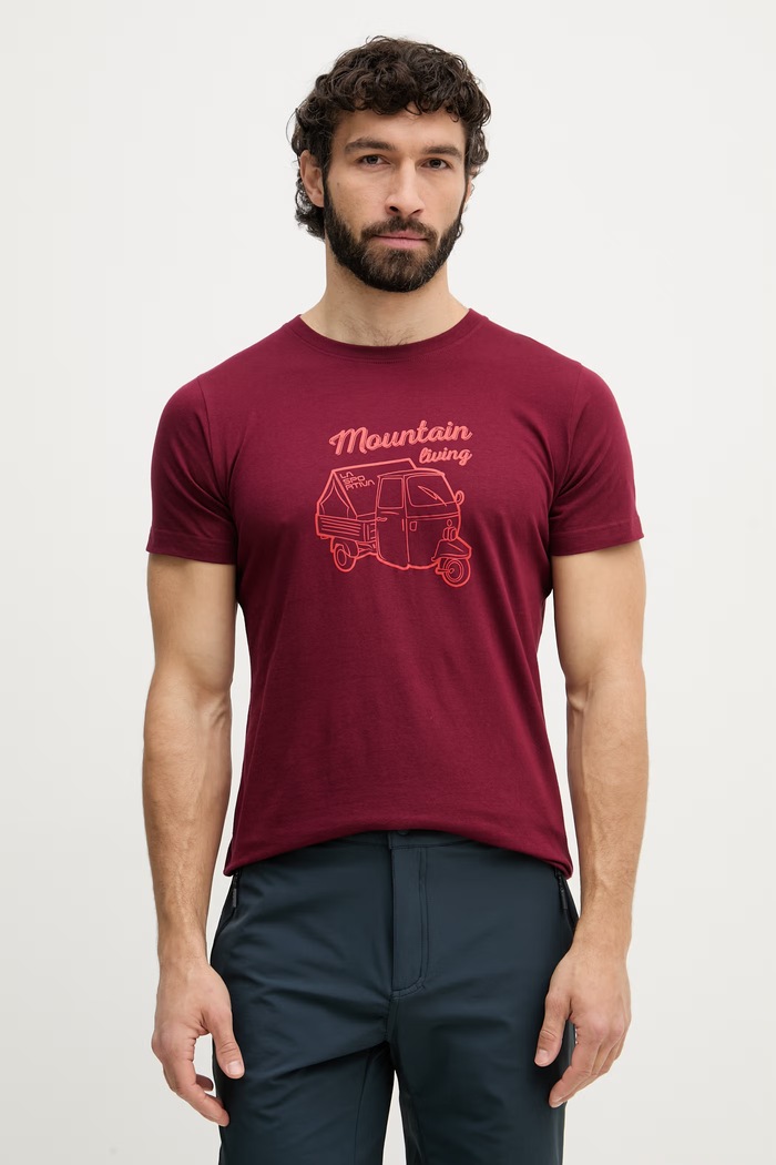 La Sportiva tricou pentru trekking pentru bărbați, din bumbac Ape burgundia ZACT204