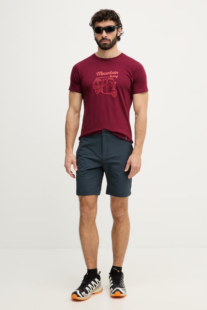 La Sportiva tricou pentru trekking pentru bărbați, din bumbac Ape ZACT204 burgundia SS26