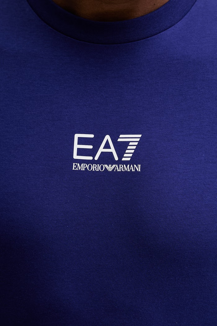 Bavlnené tričko EA7 Emporio Armani AF22264.7M001402 modrá