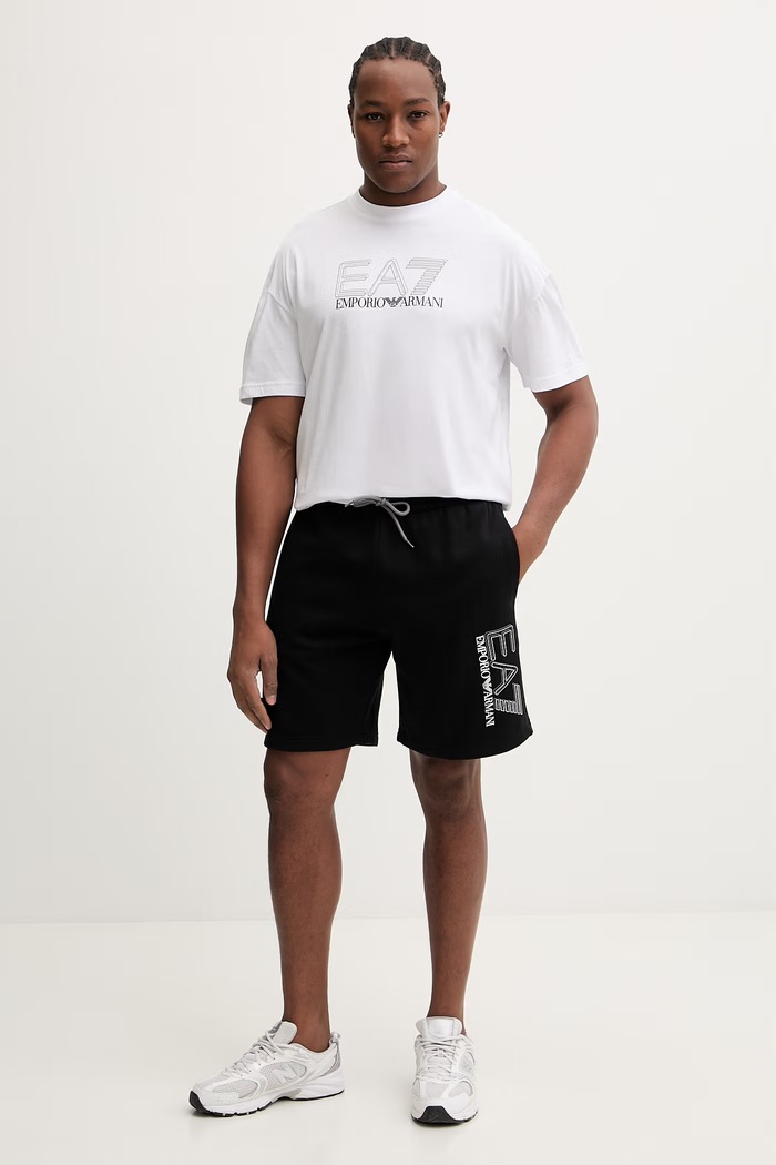 Bavlnené tričko EA7 Emporio Armani AF10375.7M001309 biela SS26