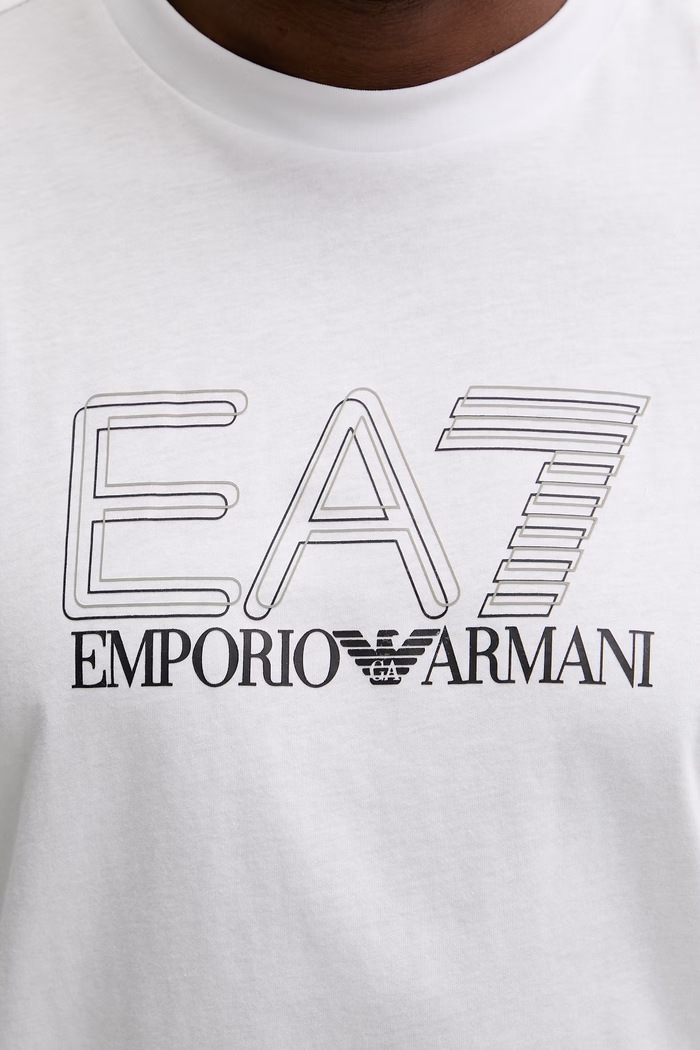 Bavlnené tričko EA7 Emporio Armani AF10375.7M001309 biela