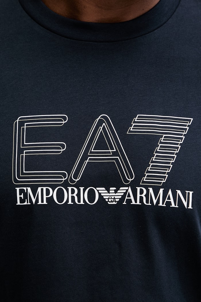 Bavlnené tričko EA7 Emporio Armani AF10375.7M001309 tmavomodrá