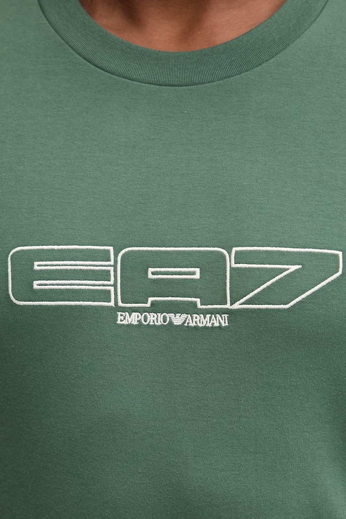 Bombažna kratka majica EA7 Emporio Armani AF10441.7M001498 zelena
