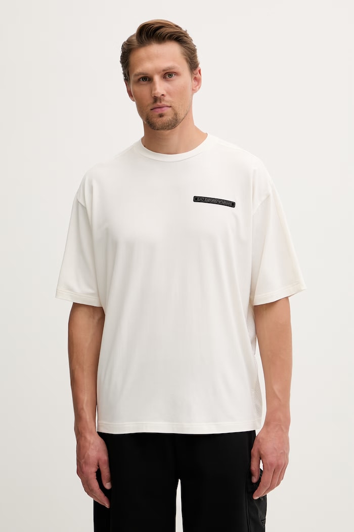 EA7 Emporio Armani t-shirt damski z modalem beżowy AF20821.7M001584