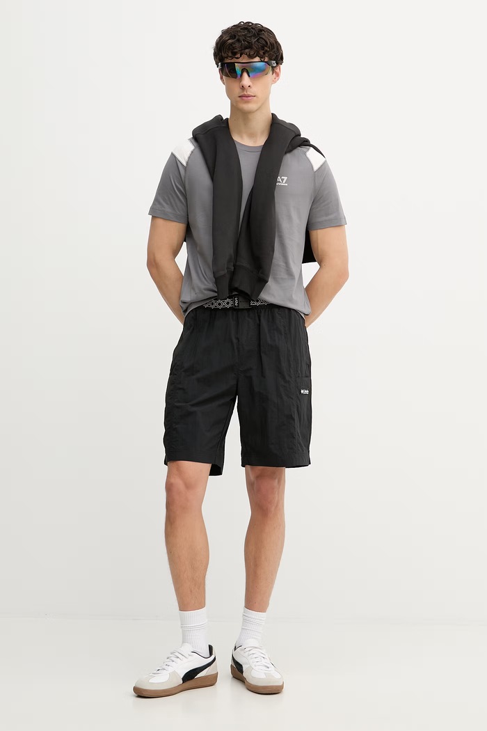 EA7 Emporio Armani kratka majica moška bombažna AF10375.7M001624 siva SS26